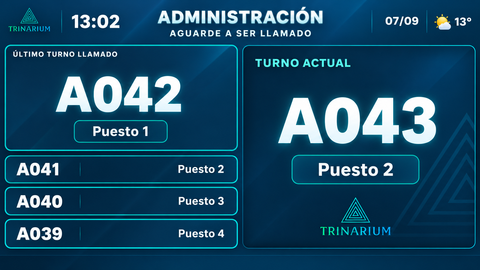 Pantalla digital de llamados y turnos